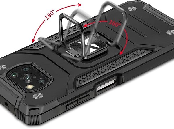Kryt na mobil Ring Armor plastový kryt na Samsung Galaxy A03s, čierny ...