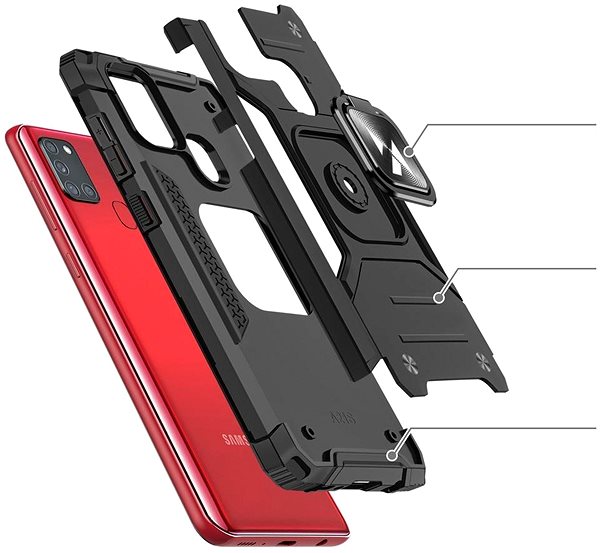 Kryt na mobil Ring Armor plastový kryt na Samsung Galaxy A21S, červený ...