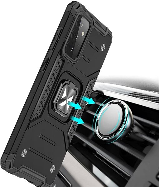 Kryt na mobil Ring Armor plastový kryt na Samsung Galaxy A72 4G, čierny, 35853 ...