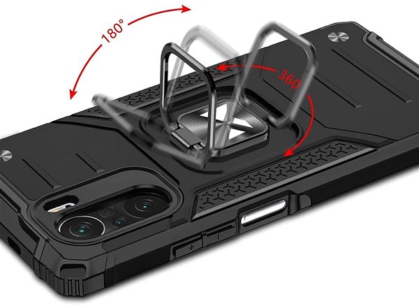 Kryt na mobil Ring Armor plastový kryt na Xiaomi K40/Poco F3, strieborný ...