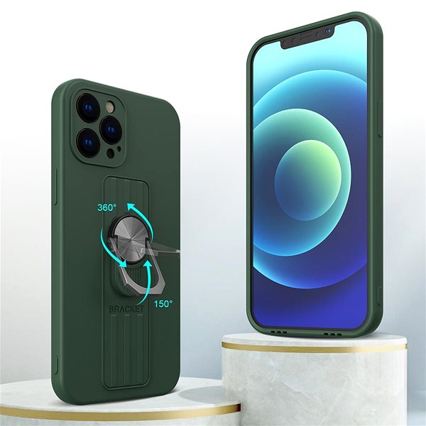 Kryt na mobil Ring silikónový kryt na iPhone 12 Pro, tmavomodrý ...