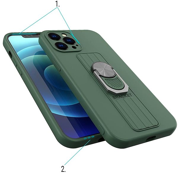 Kryt na mobil Ring silikónový kryt na iPhone 12 Pro, tmavomodrý ...