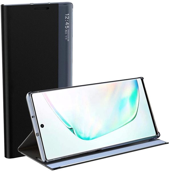 Puzdro na mobil Sleep Case Smart Window knižkové puzdro na Samsung Galaxy S21 FE, čierne ...