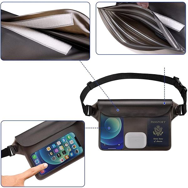 Kryt na mobil Tech-Protect Waterproof Pouch vodotesná taška na mobil, priesvitná ...
