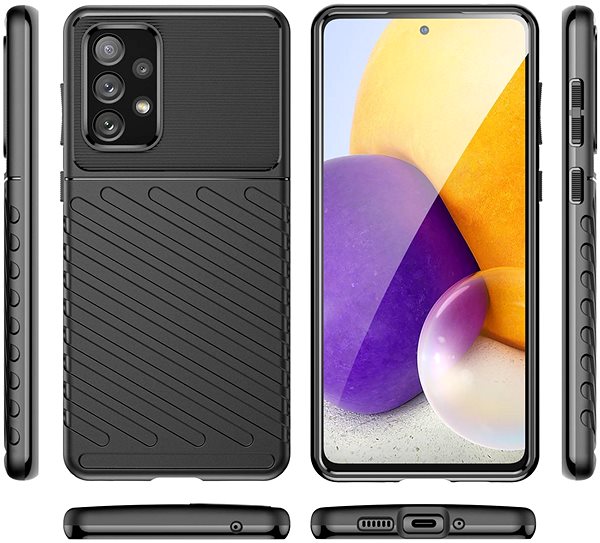 Kryt na mobil Thunder silikonový kryt na Samsung Galaxy A73, černý ...