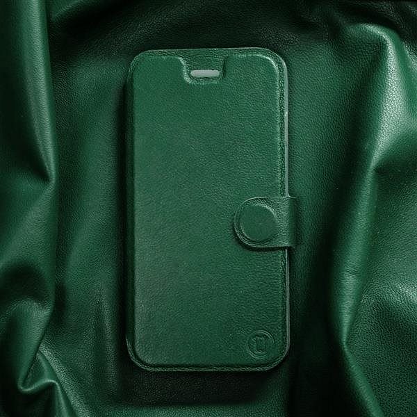 Kryt na mobil Flip puzdro na mobil Apple iPhone XS – Zelené – kožené – Green Leather ...