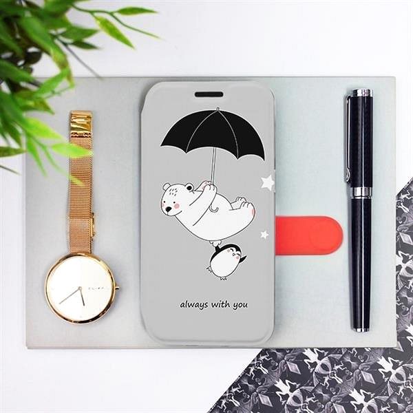 Kryt na mobil Flipové pouzdro na mobil Apple iPhone 6 / iPhone 6s - MH08P Méďa a tučňák - always with you ...