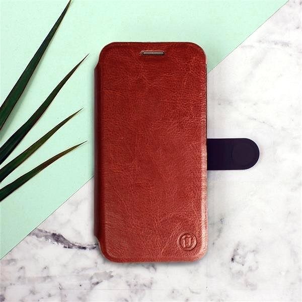 Kryt na mobil Flipové pouzdro na mobil Xiaomi Redmi 7A v provedení  Brown&Gray s šedým vnitřkem ...