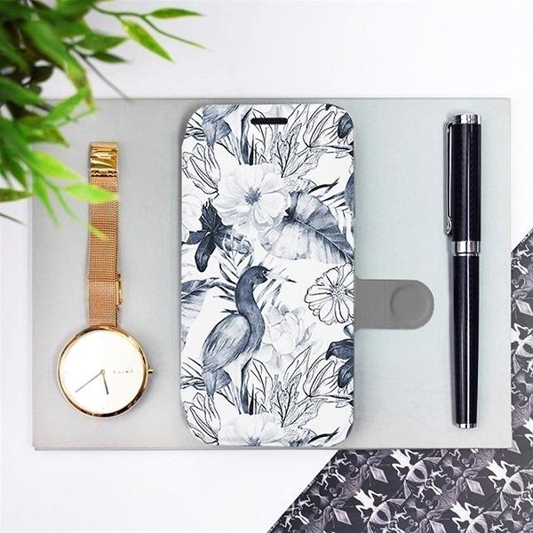 Kryt na mobil Flipové pouzdro na mobil Huawei Nova 5T - MX09S Modravé květy ...