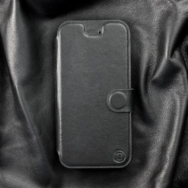 Kryt na mobil Kožené flip puzdro na mobil Sony Xperia 10 III – Čierne – Black Leather ...