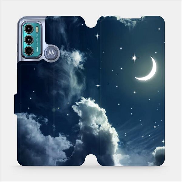 Puzdro na mobil Mobiwear Flip puzdro na Motorola Moto G60 – V145P Nočná obloha s mesiacom ...