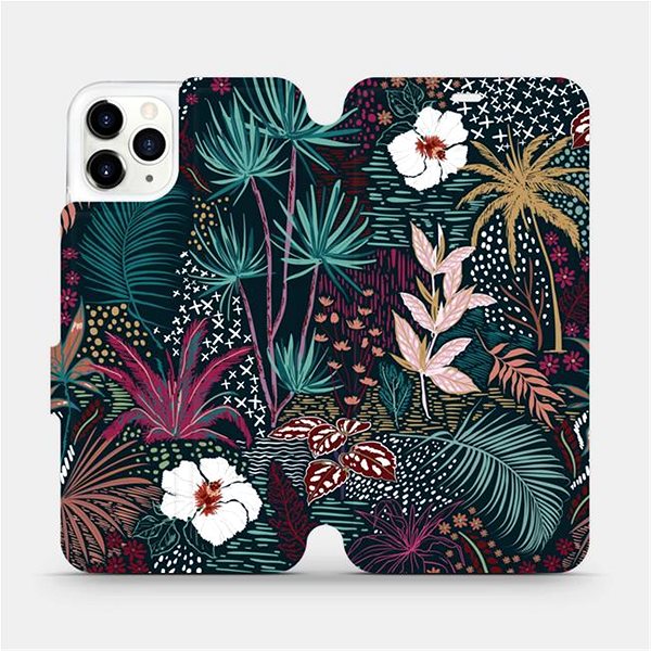 Puzdro na mobil Mobiwear Flip puzdro na Apple iPhone 11 Pro Max – VP13S Temná flóra ...