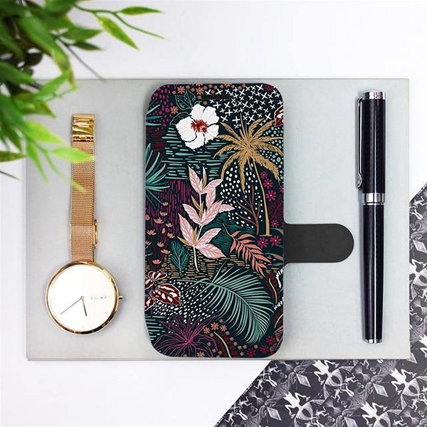 Pouzdro na mobil Mobiwear Flip pouzdro pro Apple iPhone X - VP13S Temná flóra ...