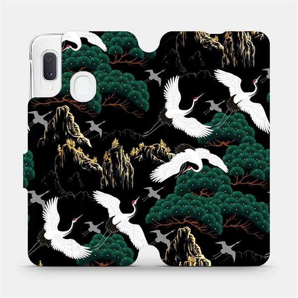 Pouzdro na mobil Mobiwear Flip pouzdro pro Samsung Galaxy A20e - VP16S Jeřábi ...
