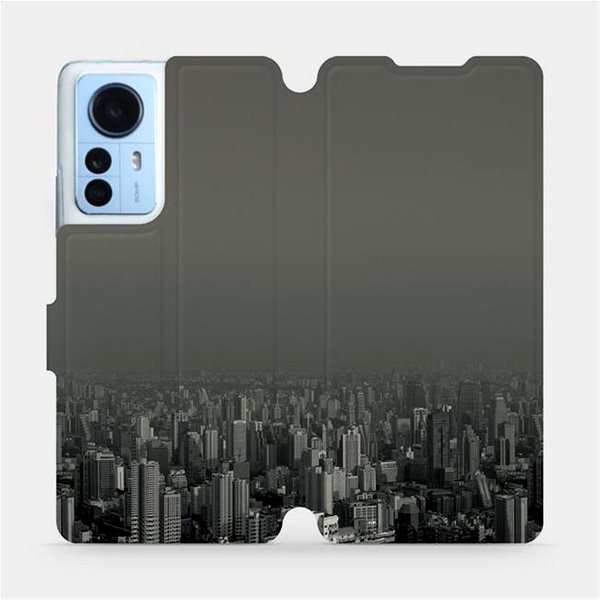 Puzdro na mobil Mobiwear Flip puzdro na Xiaomi 12 Pro – V063P Mesto v sivom háve ...