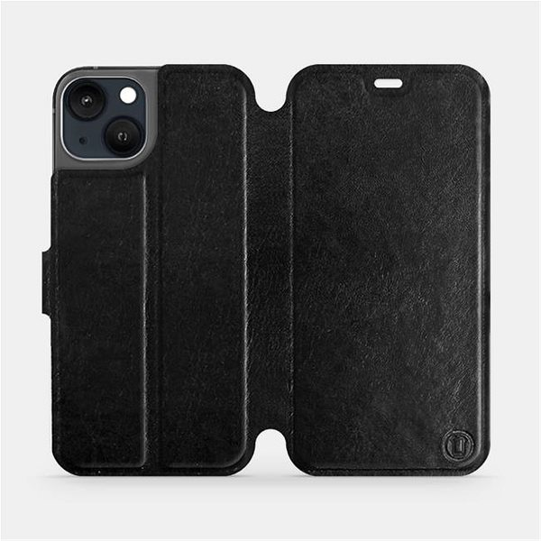 Puzdro na mobil Mobiwear Flip puzdro pre Apple iPhone 13 – C_BLS Black & Gray so sivým vnútrom ...