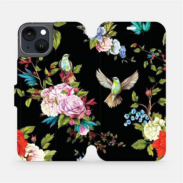 Puzdro na mobil Mobiwear Flip puzdro pre Apple iPhone 13 – VD09S Vtáky a kvety ...