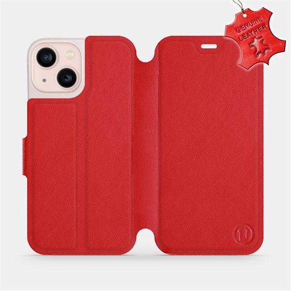Pouzdro na mobil Mobiwear Kožené flip pouzdro pro Apple iPhone 13 Mini - Červené - L_RDS ...