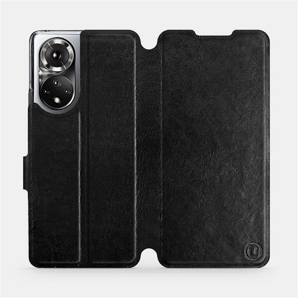Puzdro na mobil Mobiwear Flip puzdro pre Honor 50 – C_BLS Black & Gray so sivým vnútrom ...