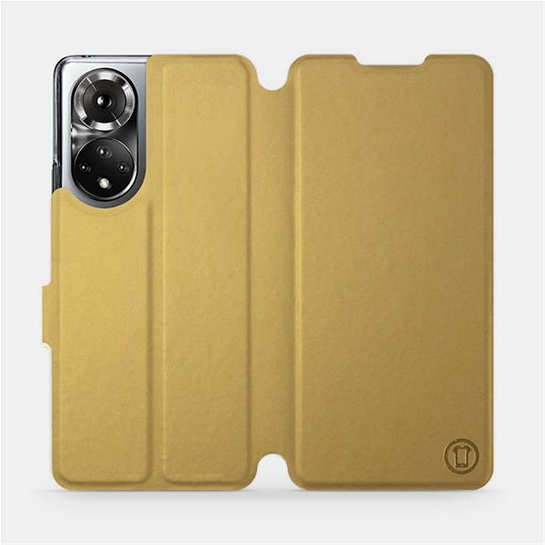 Mobiltelefon tok Mobiwear C_GOS Honor 50 aranyszínű flipes tok szürke belsővel ...