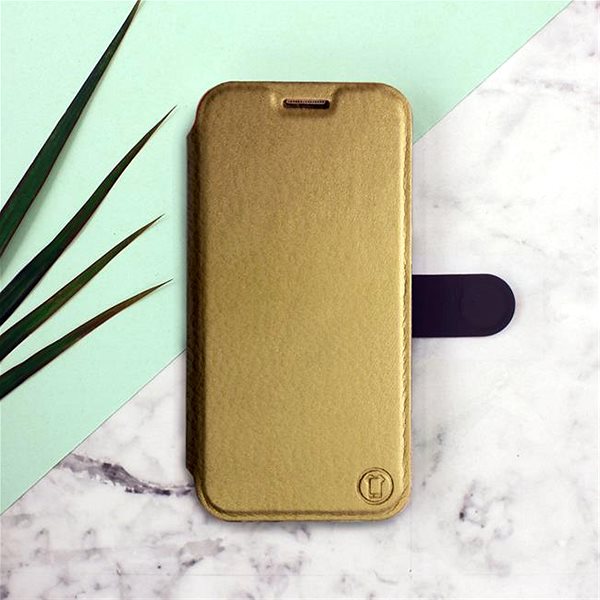 Mobiltelefon tok Mobiwear C_GOS Honor 50 aranyszínű flipes tok szürke belsővel ...