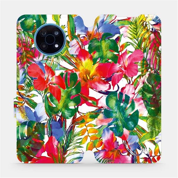 Puzdro na mobil Mobiwear Flip puzdro na Nokia G50 5G – MG07S Pestrofarebné kvety a listy ...