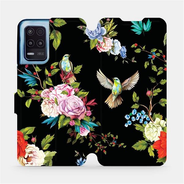 Puzdro na mobil Mobiwear Flip puzdro na Realme 8 5G – VD09S Vtáčiky a kvety ...