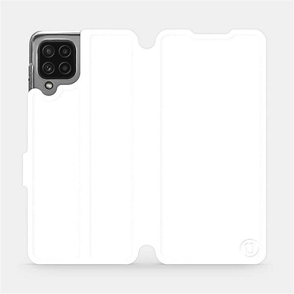 Puzdro na mobil Mobiwear Flip puzdro pre Samsung Galaxy A22 4G – C_WHS White & Gray so sivým vnútrom ...