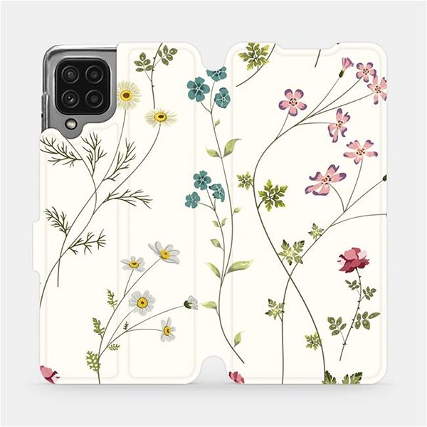 Puzdro na mobil Mobiwear Flip puzdro na Samsung Galaxy M22 – MD03S Tenké rastlinky s kvetmi ...