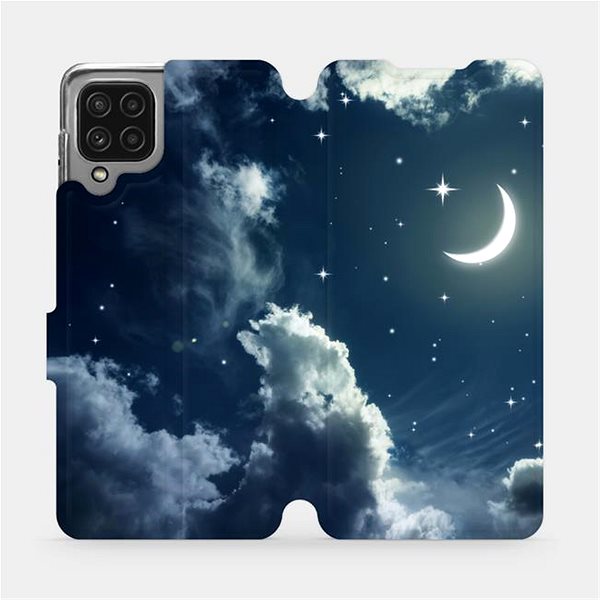 Puzdro na mobil Mobiwear Flip puzdro na Samsung Galaxy M22 – V145P Nočná obloha s mesiacom ...