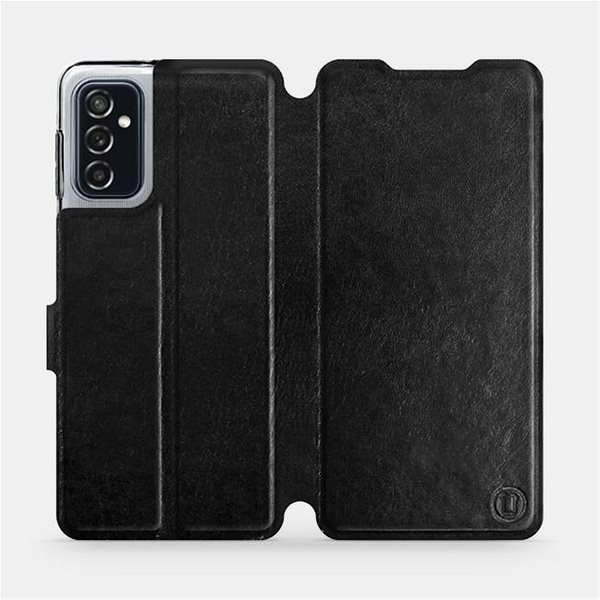 Puzdro na mobil Mobiwear Flip puzdro na Samsung Galaxy M52 5G – C_BLS Black & Gray so sivým vnútrajškom ...