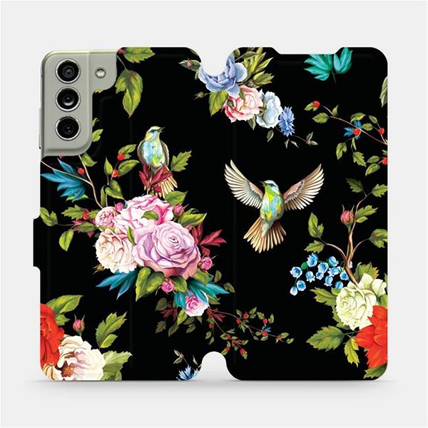 Puzdro na mobil Mobiwear Flip puzdro na Samsung Galaxy S21 FE – VD09S Vtáčiky a kvety ...