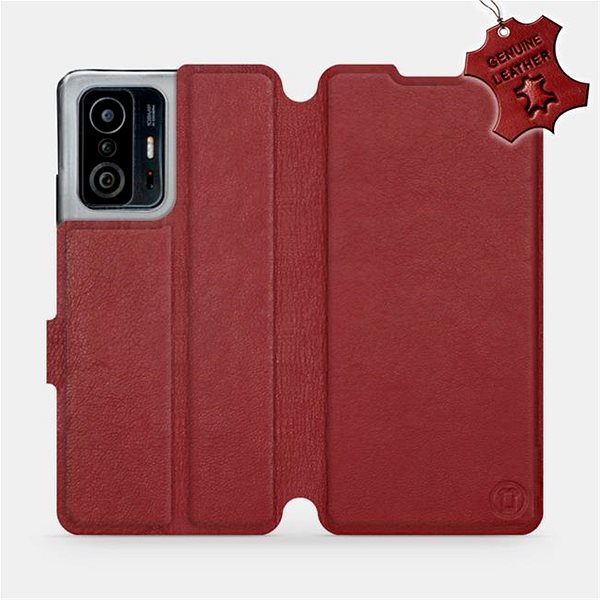 Puzdro na mobil Mobiwear Kožené flip puzdro na Xiaomi 11T/11T Pro – Tmavo červené – L_DRS ...