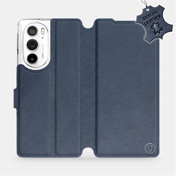 Puzdro na mobil Mobiwear kožené flip puzdro na Motorola Edge 30 Pro – Modré ...