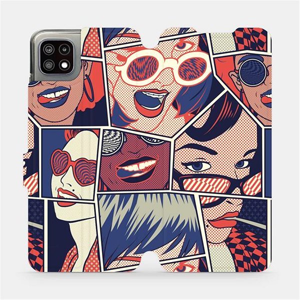 Pouzdro na mobil Mobiwear flip pouzdro pro Samsung Galaxy A22 5G - VP18P Komiks ...