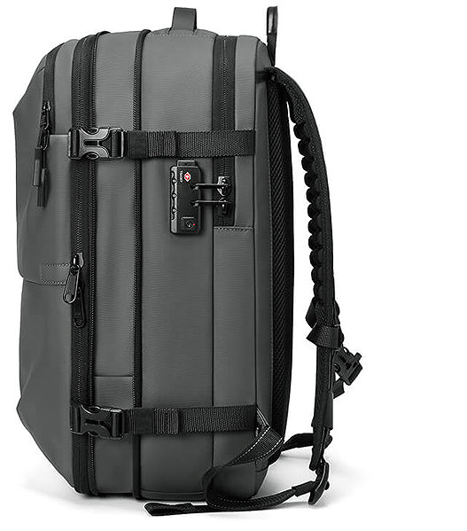 Backpack MYBALO Vacuo AIR compression travel backpack, grey .