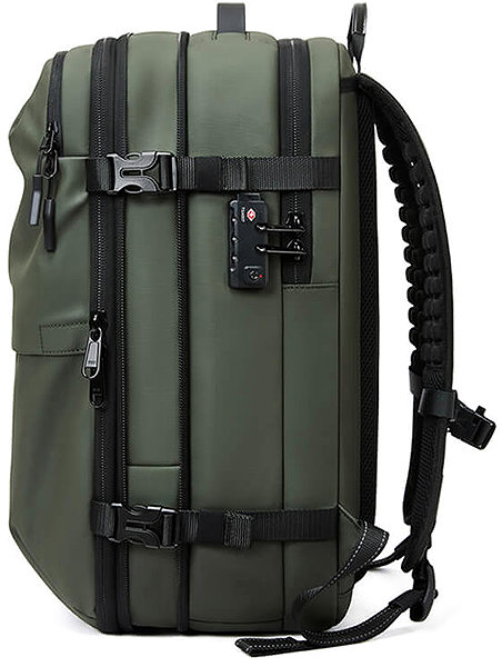 Backpack MYBALO Vacuo AIR compression travel backpack, green .