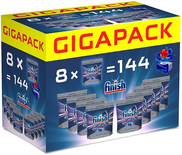 Dishwasher Tablets FINISH Quantum Max Gigapack 144 pcs Lateral view