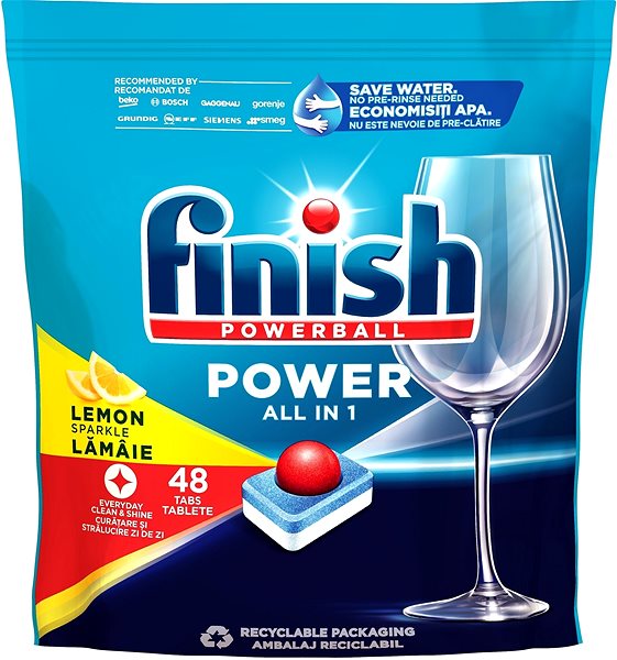 Dishwasher Tablets FINISH All in 1 Max Lemon 48pcs ...