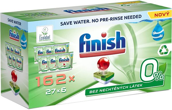 Tablety do umývačky FINISH Green 0 % Tablety do umývačky 162 ks ...