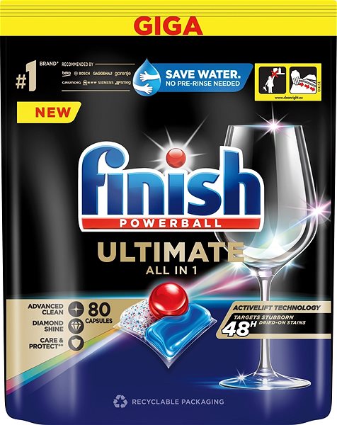 Mosogatógép tabletta FINISH Ultimate All in One, 80 db ...