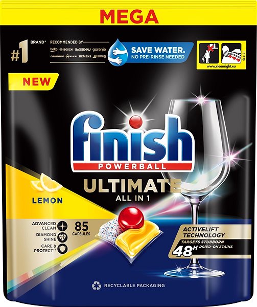 Tablety do umývačky FINISH Ultimate All in 1 Lemon Sparkle 85 ks ...