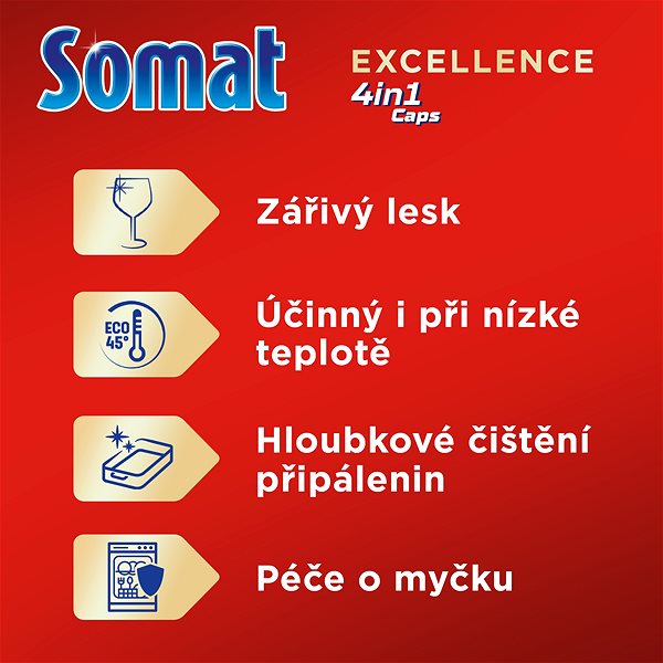Tablety do umývačky SOMAT Excellence 4 v 1, 50 ks ...