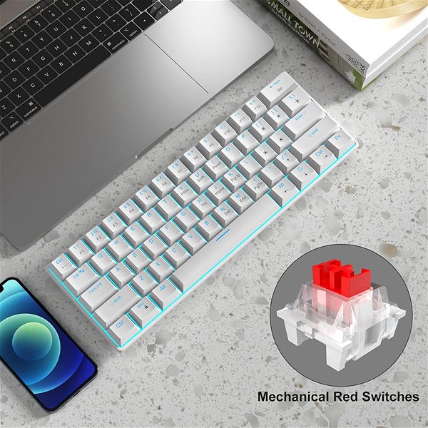 Gaming Keyboard MageGee MK-STAR61-W Mechanical Keyboard - US ...