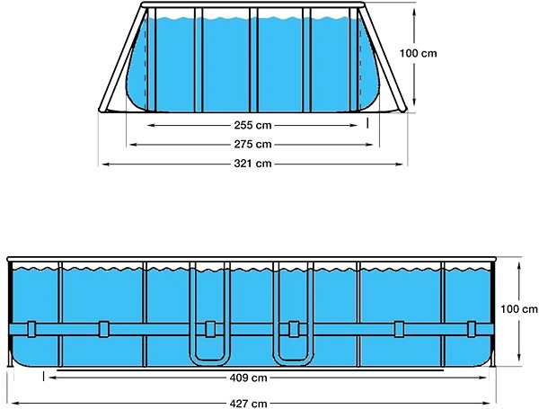 Bazén Bazén ovál Steel Super Rattan, 427 × 275 × 100 cm ...