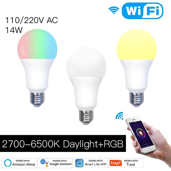 LED Bulb MOES Smart Bulb WB-A14-RCW-E27 Features/technology