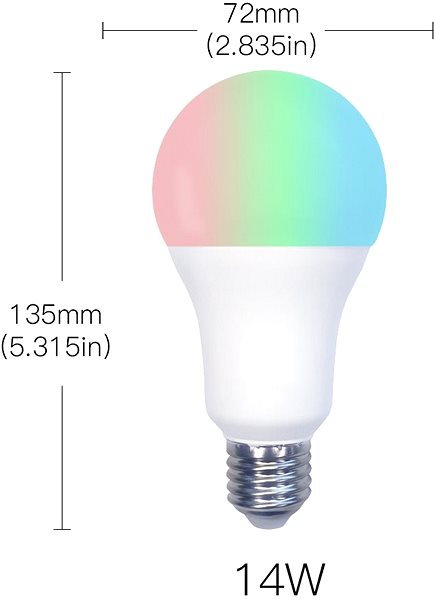 LED Bulb MOES Smart Bulb WB-A14-RCW-E27 Technical draft