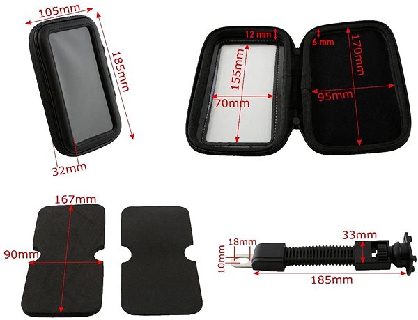 Phone holder SEFIS M2 XL Phone Holder, Waterproof, Under the Mirror ...