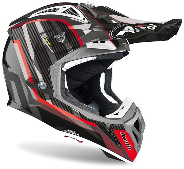 Helma na motorku AIROH AVIATOR GLOW 2.3 AMS2 šedá/černá/červená L ...