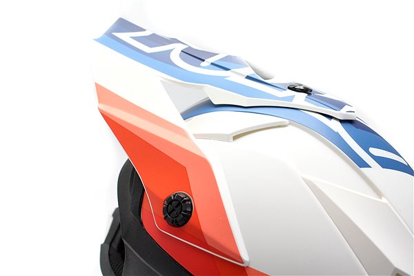 Helma na motorku YOKO SCRAMBLE bílá / modrá / oranžová XXL ...